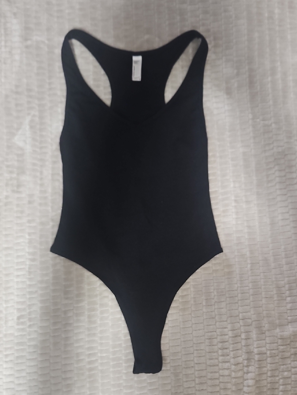 American Apparel Black Racerback One-Piece Bodysuit